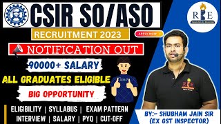 SO amp ASO Recruitment in CSIR 2023 Application Eligibility and Exam Detail Big Opportunity 🔥 [upl. by Lein]