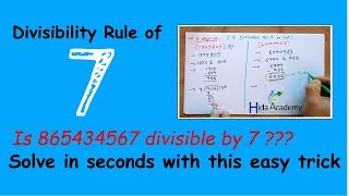 Divisibility rule for 7 Easy trick to solve divisibility rule of 7 with examples [upl. by Pangaro209]