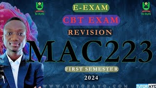 MAC223 EEXAM  CBT EXAM  REVISION  FIRST SEMESTER  NOUN [upl. by Eiddet624]