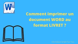 Comment imprimer un document Word au format livret [upl. by Nnep]