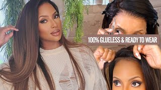 TOP TIER MOST REALISTIC GLUELESS WIG INSTALL  ZERO ADHESIVE amp NO SKILLS NEEDED HAIRVIVI [upl. by Punak]