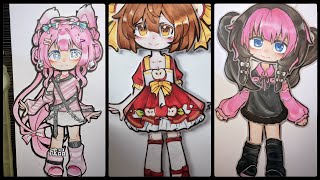 How to make movable paper dolls Gacha  OC  DIY  Draw so easy Anime [upl. by Cherilynn]