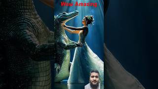 A woman fases with a crocodile on agt americagototelant agtmagic talent [upl. by Aikemaj]