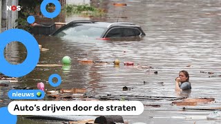 Mensen in België en Duitsland omgekomen door wateroverlast [upl. by Airdnazxela339]