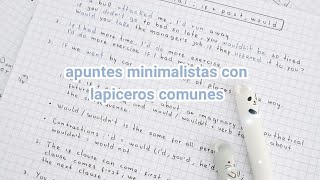 Apuntes minimalistas con lapiceros comunes  apuntes ordenados en clase [upl. by Aivon]