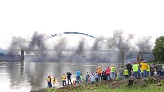 Meredosia bridge demolition [upl. by Akinhoj]