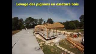 Levage dune maison de pleins pied en structure poteau Poutre [upl. by Kauppi]