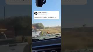 Truck Goes Offroading On Hwy 401 London shorts [upl. by Anelleh]