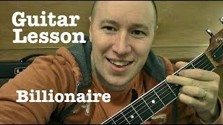 Billionaire ★ Guitar Lesson EASY ★ Bruno Mars ★ Todd Downing [upl. by Haliek]