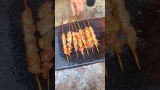 Chinese hamburger with sizzling meat skewers [upl. by Norted502]