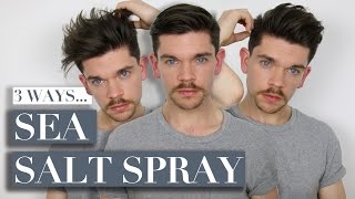 3 Ways To Use Sea Salt Spray  Mens Hair [upl. by Xonnel]