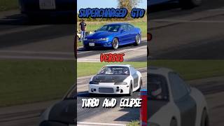 GTO vs Turbo AWD Mitsubishi Eclipse Stick shift 14 mile drag race [upl. by Doreen828]