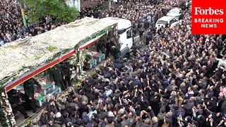 Mourners Attend Funeral Procession For Iranian President Ebrahim Raisi In Tabriz Iran [upl. by Hattie]