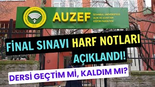 AUZEF Final Sınavı Harf Notları Açıklandı Harf Notları Neyi İfade Ediyor [upl. by Dee Dee]