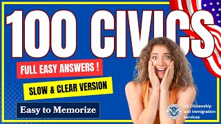 2024 EASY Answer Fast USCIS Official 100 Civics Questions and Answers US Citizenship Interview 2024 [upl. by Atirec824]