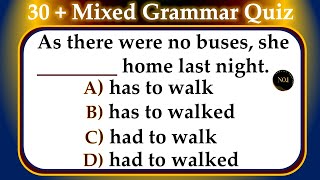 30  Grammar Tenses Quiz  English Tense Practice Test  English Grammar Quiz  No1 Quality English [upl. by Vevine768]