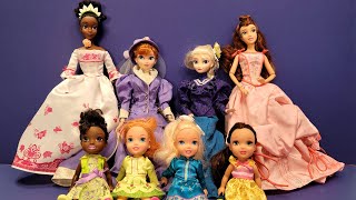 Fashion show  Elsa amp Anna toddlers amp their friends  Barbie dolls  dresses  gowns [upl. by Ellatsirhc134]