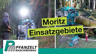 Der stärkste Moritz beim Holzrücken Seilen und Forstfräsen mit Hilfswinde  Forstraupe Mähraupe [upl. by Ogram413]