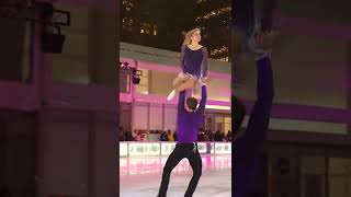 Olympic pair team Alexa Knierim amp Brandon Frazier skate to Trans Siberian Orchestra in Bryant Park [upl. by Attegroeg790]