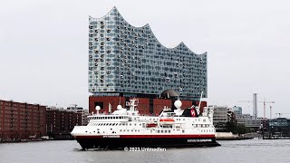 SPITSBERGEN  the clear ship horn of the HURTIGRUTEN EXPEDITIONS cruise ship  4KVideo [upl. by Glory]