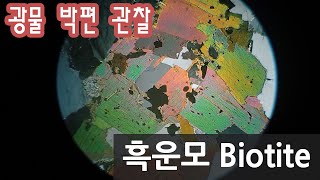 광물 흑운모 박편 관찰하기 Biotite in thin section [upl. by Nevile]