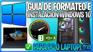 COMO FORMATEAR WINDOWS 10 con PENDRIVE USB 2022 🖥️ GUIA INSTALAR el Nuevo Sistema en PC o Laptop [upl. by Terzas]