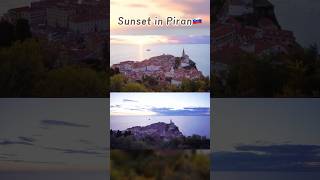 Sunset in Piran🇸🇮 travel roadtrip weekend europe slovenia holiday vacation vlog shorts [upl. by Wilkins874]