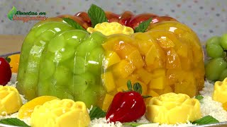 COMO HACER GELATINA CON FRUTAS  Postre fácil y rápido  MAS postres en Recetas en Casayfamiliatv [upl. by Aerbua]