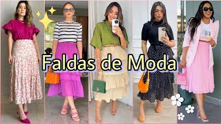 BONITAS COMBINACIONES DE OUTFITS CON FALDAS 🤩 LOOKS DE MODA MUJER 2024 [upl. by Siahc969]