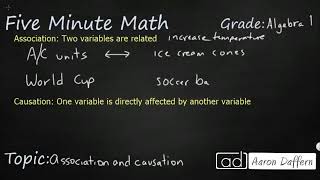 Algebra 1 Association and Causation [upl. by Alic]