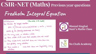 Integral Equation Fredholm Integral Equation Question UGC NET QIDMNETIE02M [upl. by Melamed]