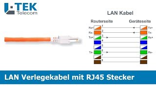 LAN Verlegekabel mit RJ45 Stecker [upl. by Fondea]