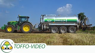 John deere 6215R  RAVIZZA Spargimento digestato 2016 slurry injection [upl. by Rosenblum]