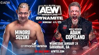 Minoru Suzuki vs Adam Copeland  Singles Match  AEW Dynamite 225  WWE 2K23 [upl. by Alleuqahs715]