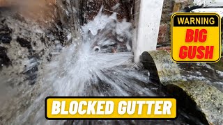 Gutter Cleaning  Downpipe Unblocking  BIG BLOCKAGE [upl. by Dredi]