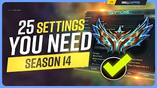 25 SETTINGS and HOTKEYS you NEED for SEASON 14  League of Legends [upl. by Sabec455]