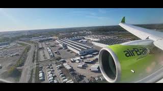 Airbaltic A220 Landing at HEL rwy 04R [upl. by Plank232]