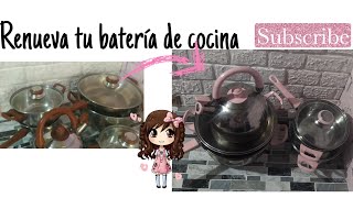 🎀DIY Fácil y barato renueva tu cocina 😱  PINTA con AEROSOL tus cacerolas ollas SARTENES CAFETERA [upl. by Ydoj599]