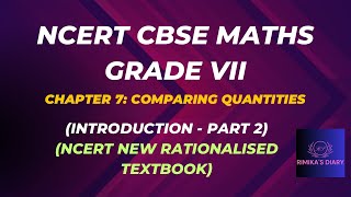 NCERT Grade 7CBSE Class 7 Maths in TamilComparing QuantitiesIntroduction  Part 2rimikasdiary [upl. by Davilman]