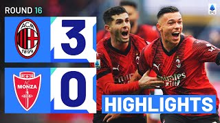 MILANMONZA 30  HIGHLIGHTS  18year old scores in emphatic Milan win  Serie A 202324 [upl. by Adalia]