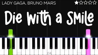 Lady Gaga Bruno Mars  Die With A Smile  EASY Piano Tutorial [upl. by Bornstein]