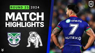 NRL 2024  Warriors v Bulldogs  Match Highlights [upl. by Hokanson]