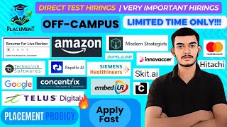 Direct Test Hirings  OFF Campus Drive  Concentrix Google Siemens  2024 2023 Batch  Tech Jobs [upl. by Simson107]