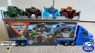 SPIN MASTER MONSTER JAM TRANSFORMING HAULER PLAYSET [upl. by Shurwood]