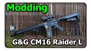 Modding GampG CM16 Raider L Internals amp Externals  QAirsoft [upl. by Eenad]