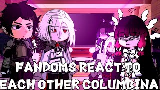 Fandoms react to each other Columbina  Genshin Impact 50  Gacha React [upl. by Drofkcor]