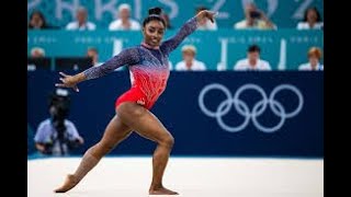 See Simone Biles silvermedal winning floor routine in her final event of the 2024 Olympics [upl. by Astto]