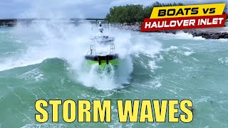 Storms Bring Massive Waves  Boats vs Haulover Inlet [upl. by Cralg]