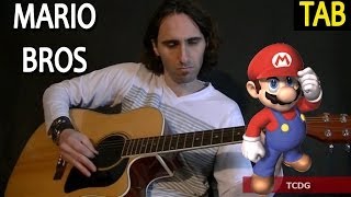 How to Play Mario Bros on Acoustic Guitar  Full Song TabTutorial Lesson by Mario Freiria TCDG [upl. by Lladnor]