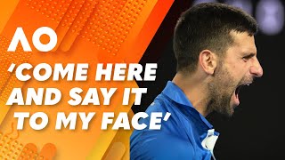 Novak Djokovic’s emotional OUTBURST at heckling fan 2024 Australian Open  Wide World of Sports [upl. by Woolson411]